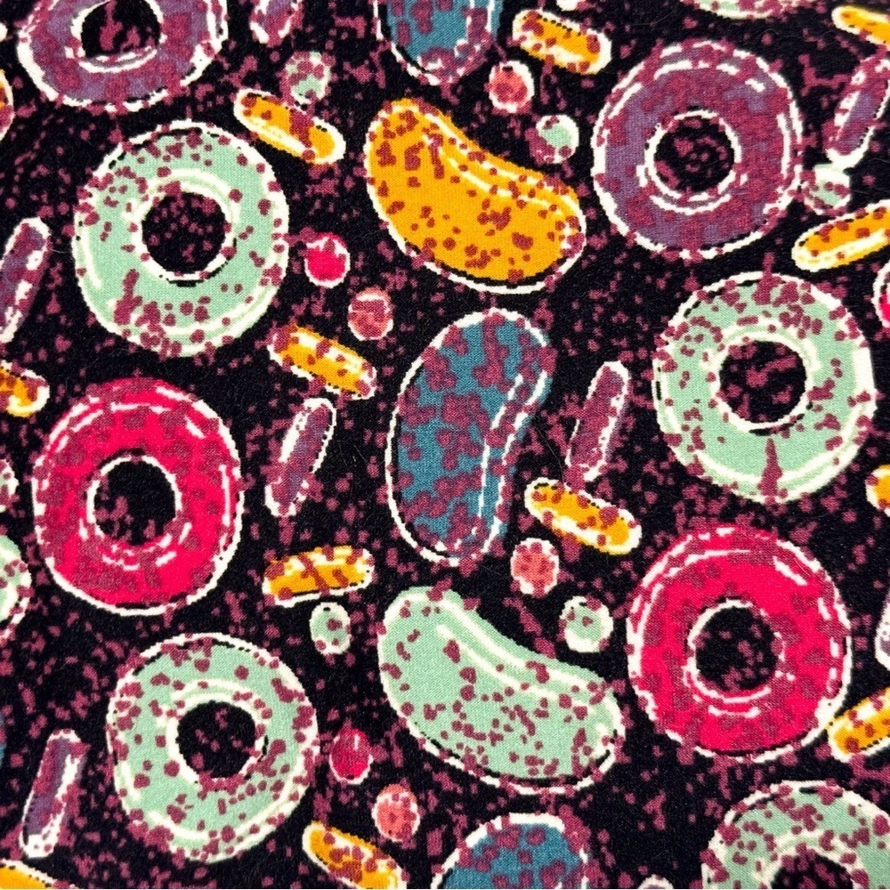 LuLaRoe Leggings TC Fits L XL‎ Candy Donut Jelly Bean Colorful Black Pink NWOT - Picture 3 of 6